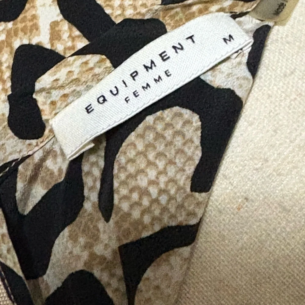 Equipment Owen Leopard Snake Print Silk Mini Dress Sz. Medium
